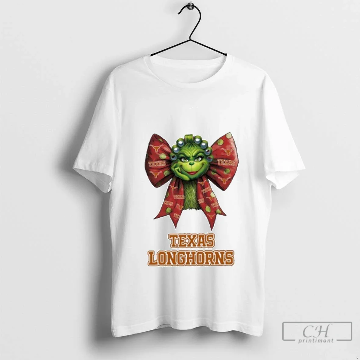 Grinch Bow Tie Texas Longhorns Logo Sweatshirt Exclusive Collection