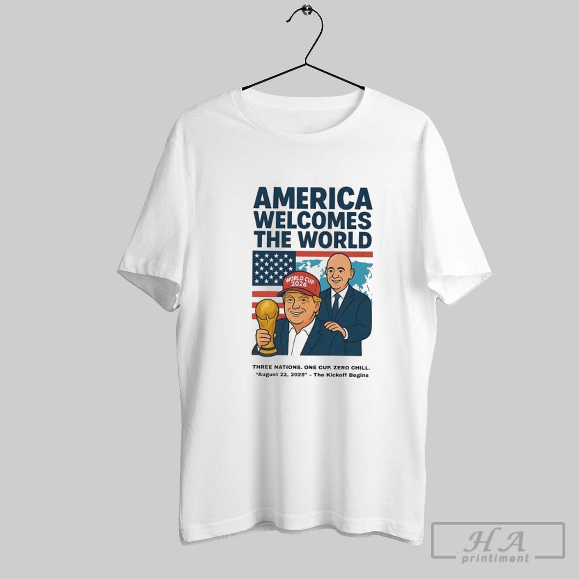 World Cup 2026 America Welcomes World Political Soccer TShirt