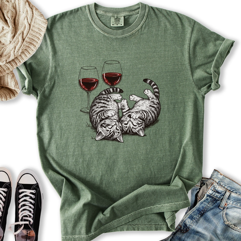 Red Wine Kittens T Sweatshirt Stylish Outfit