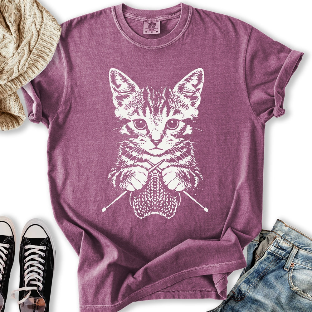 Knitting Cat T Long Sleeve Designer Merch