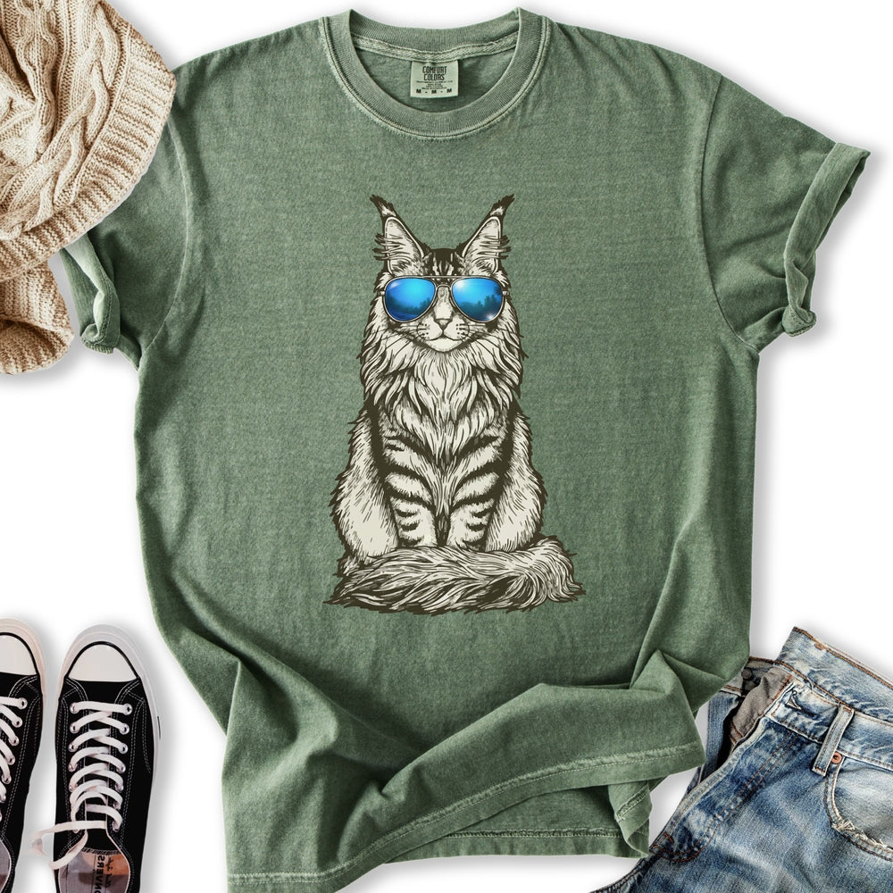 Aviators Maine Coone T Shirt Elegant Style
