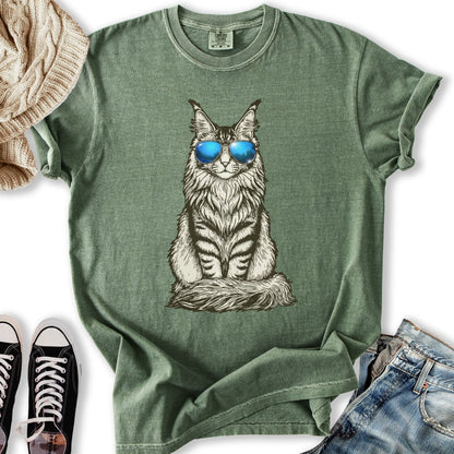 Aviators Maine Coone T Shirt Elegant Style