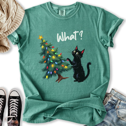 Black Cat What T Tee Trendy Gift