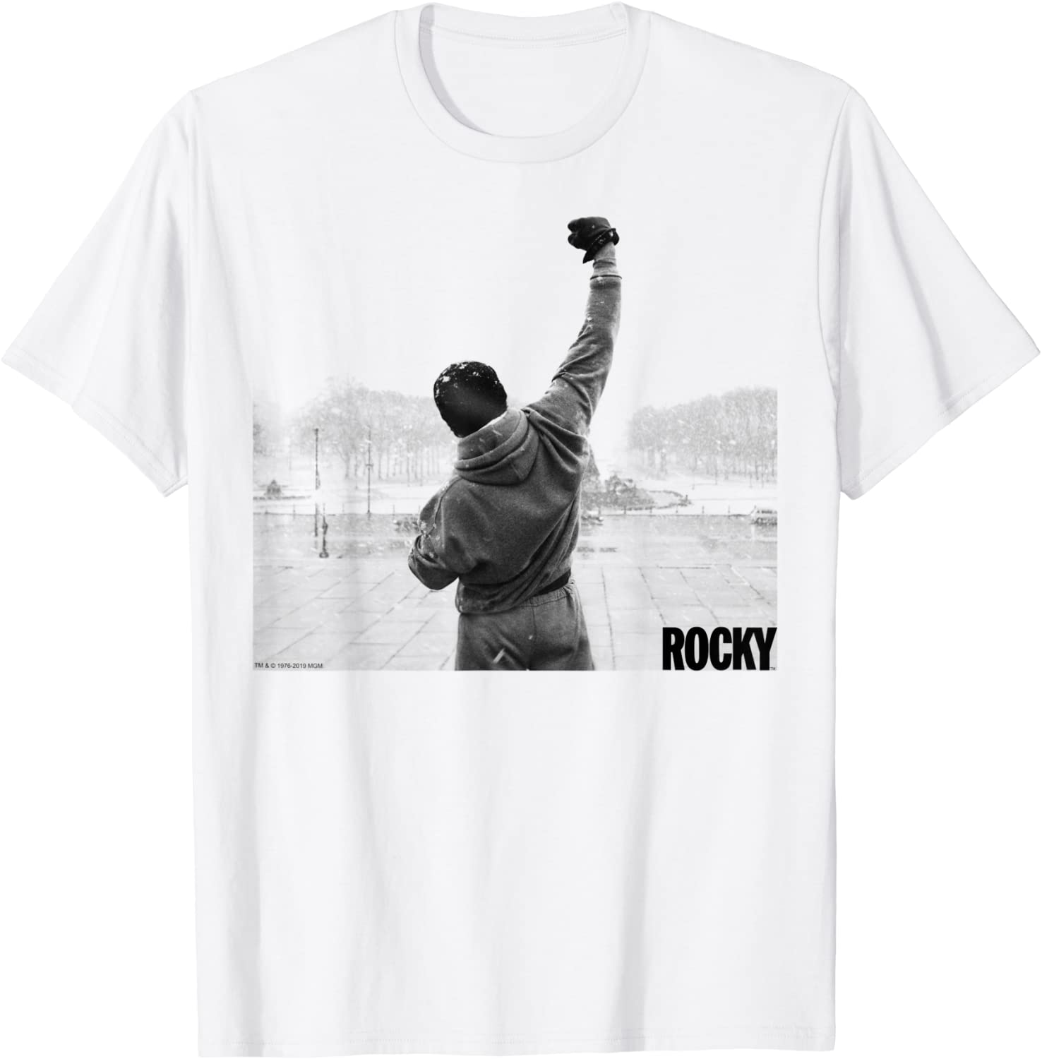 Rocky Fist Raise Grey Scale Movie Poster T-Shirt