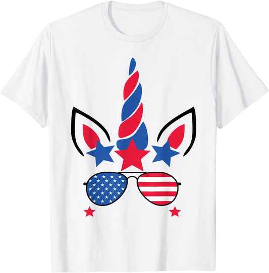 4th Of July Unicorn American Flag Patriotic Gift T-Shirt