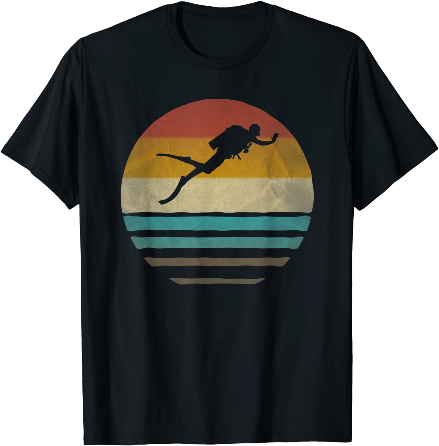 Retro Vintage Sunset Scuba Diving Diver Cute Funny Gift T-Shirt