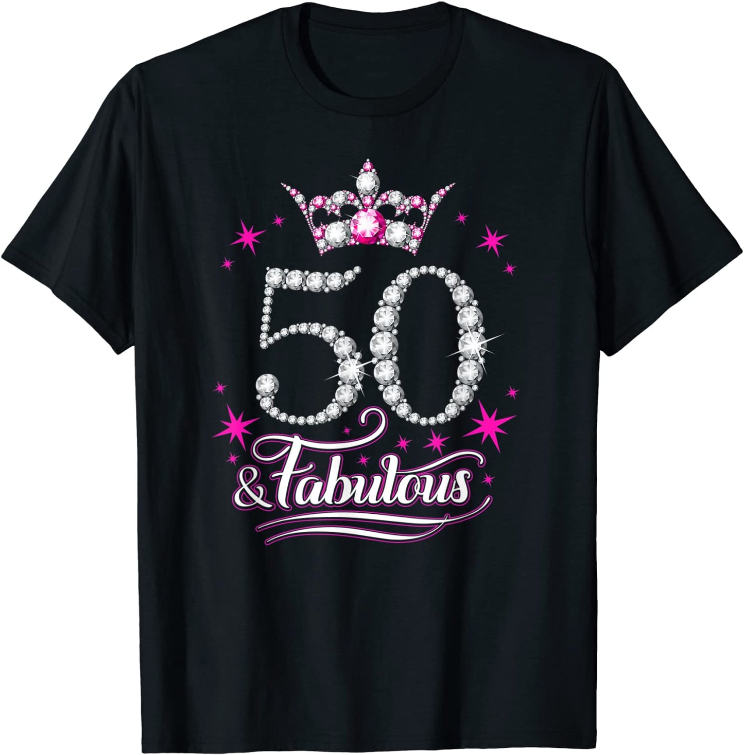 50th Birthday 50 and Fabulous womens ladies T-Shirt