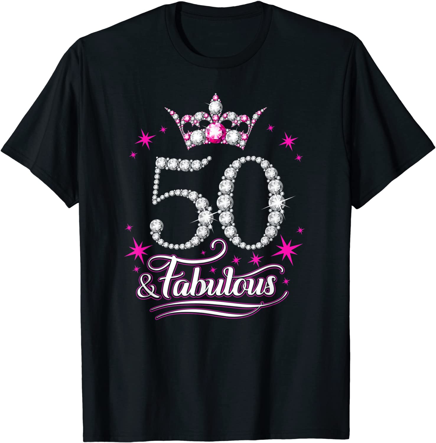 50th Birthday 50 and Fabulous womens ladies T-Shirt