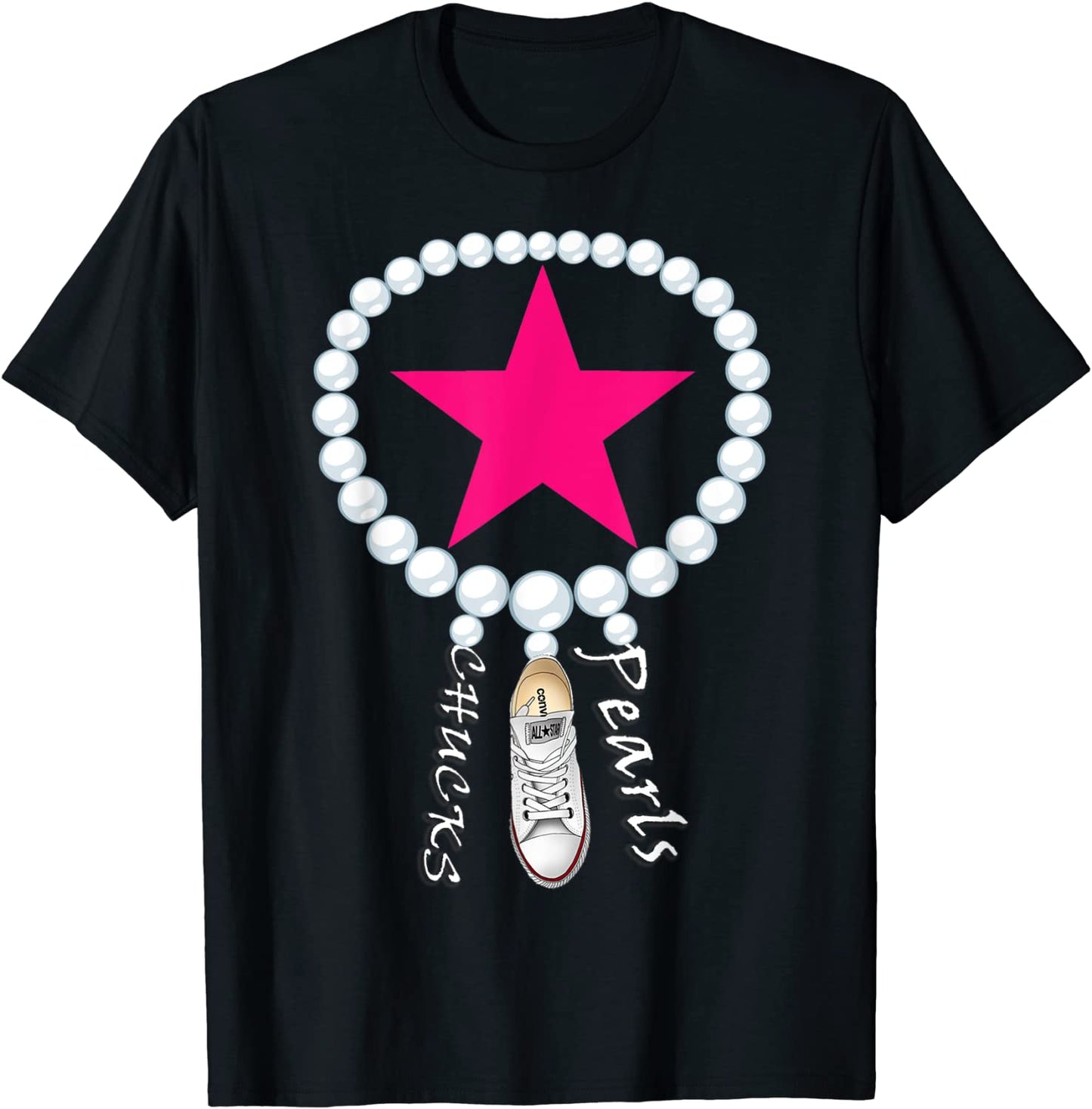 Chucks Pearls Kamala Funny Converse Women girls men T-Shirt