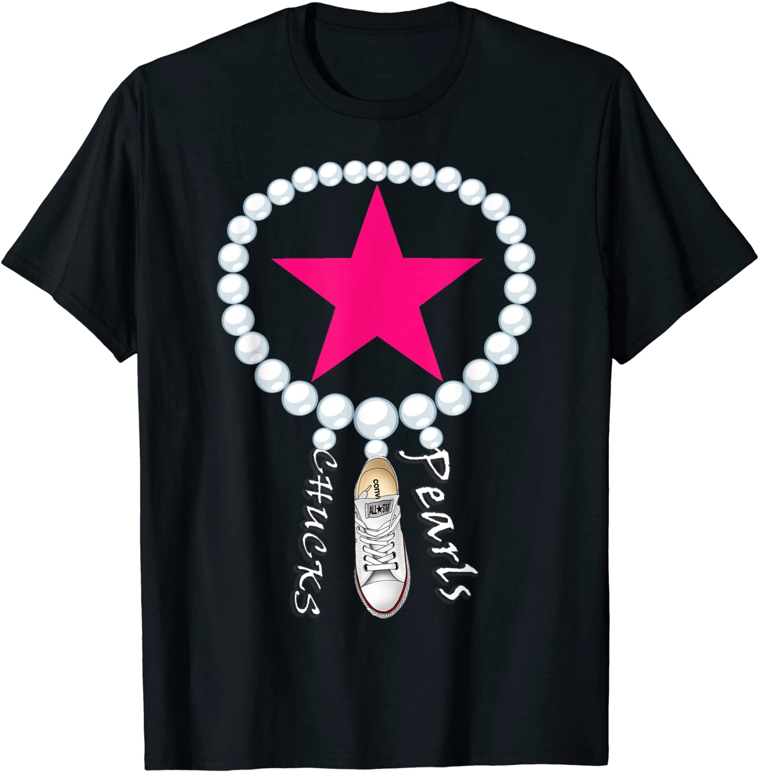 Chucks Pearls Kamala Funny Converse Women girls men T-Shirt