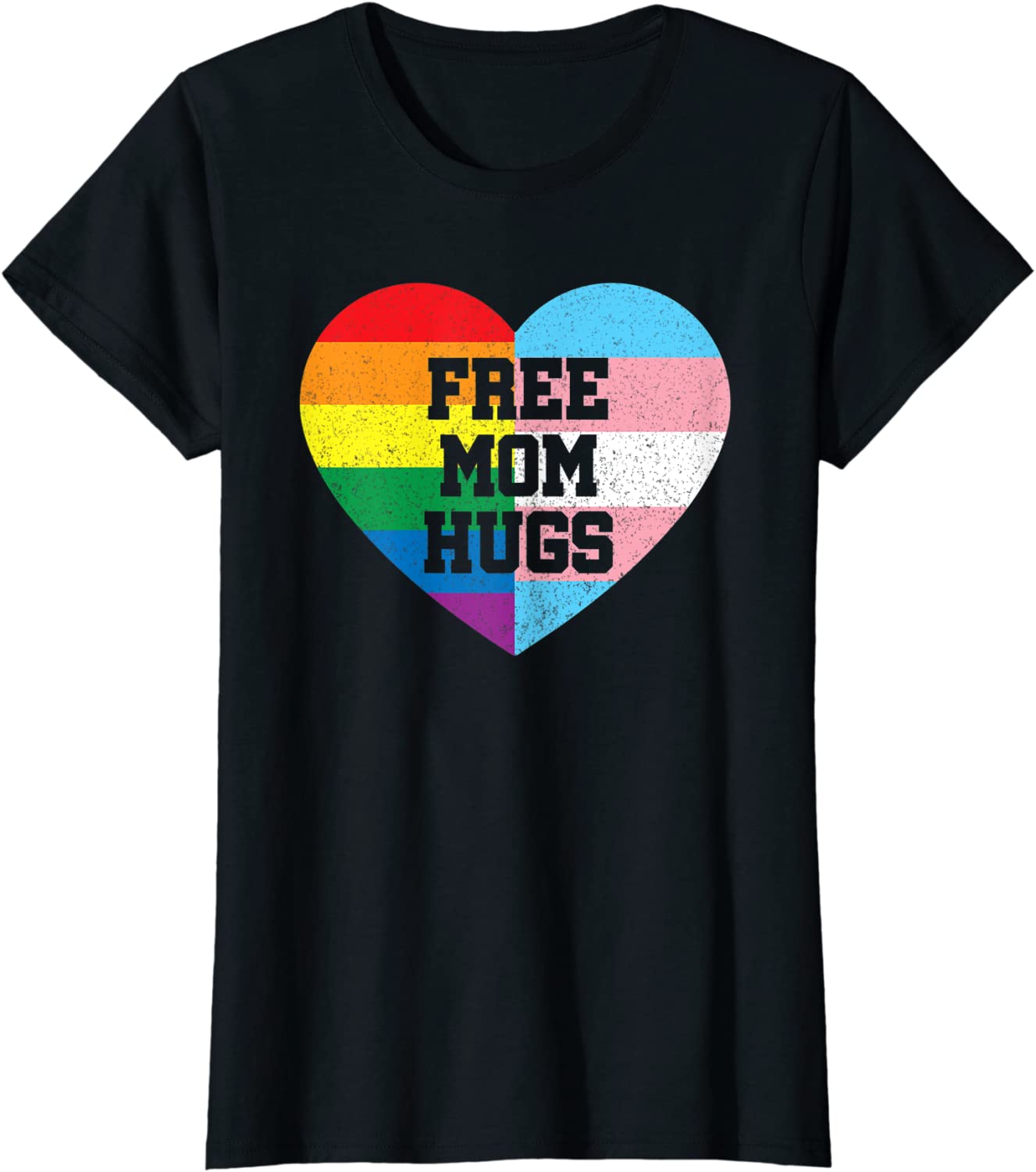 Womens Free Mom Hugs Shirt Gay Pride Gift Transgender Rainbow Flag T-Shirt