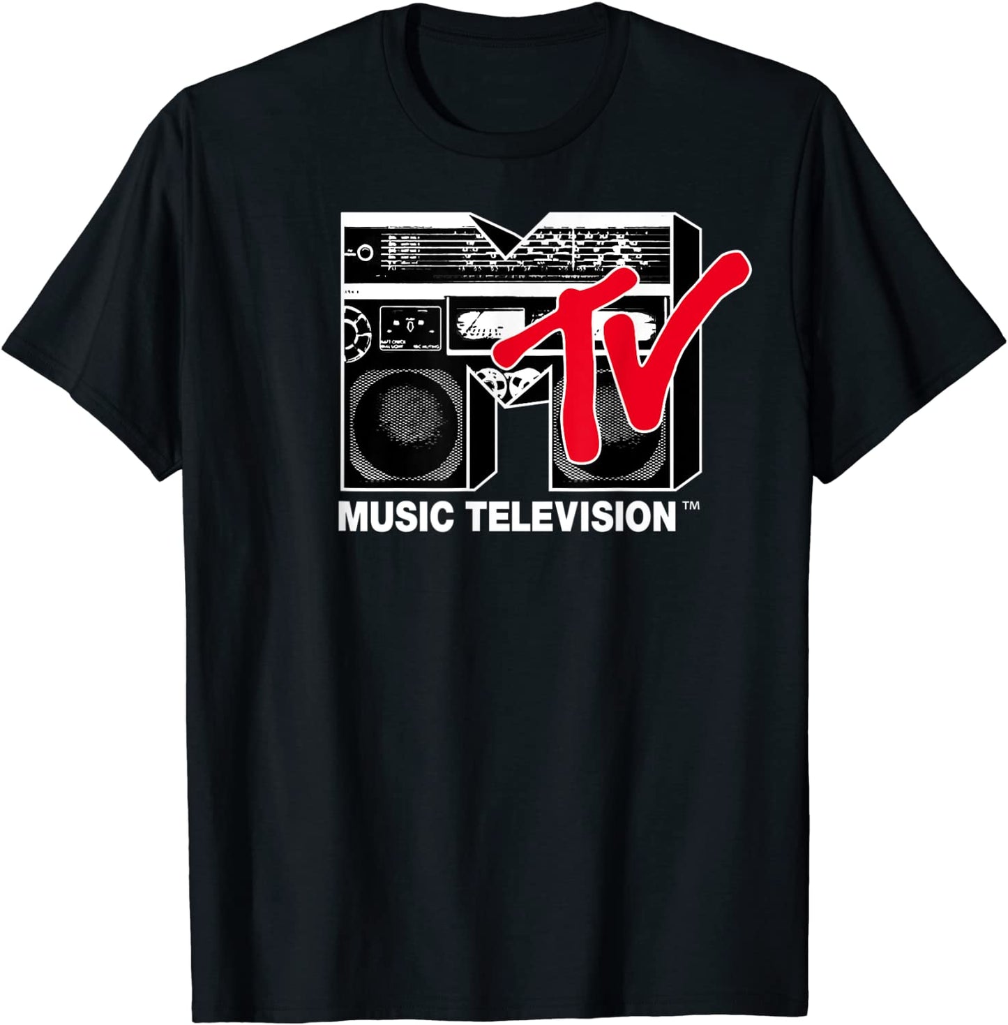MTV Logo Red Boombox Graphic T-Shirt