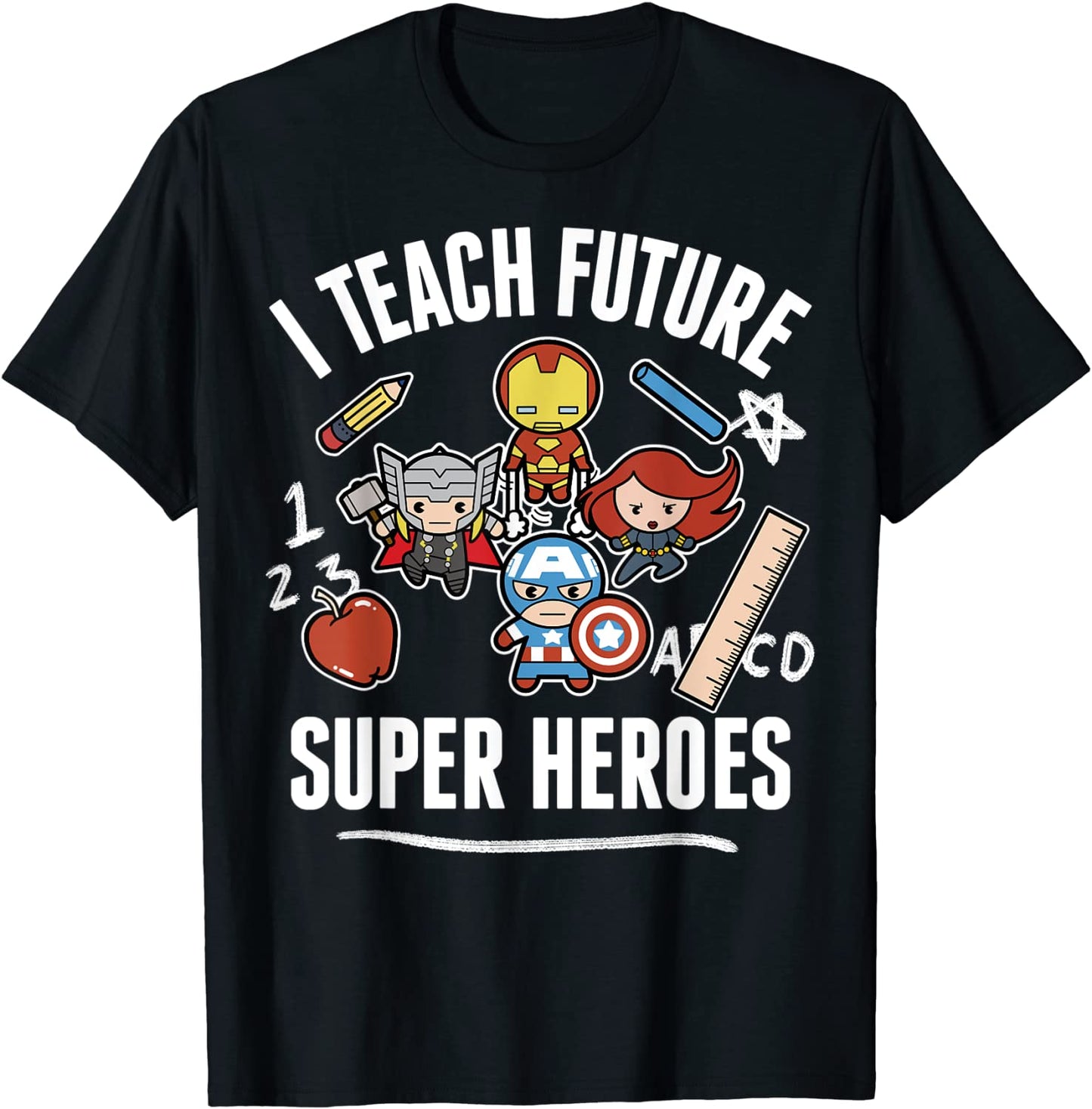 Marvel Avengers Classic I Teach Super Heroes Graphic T-Shirt T-Shirt