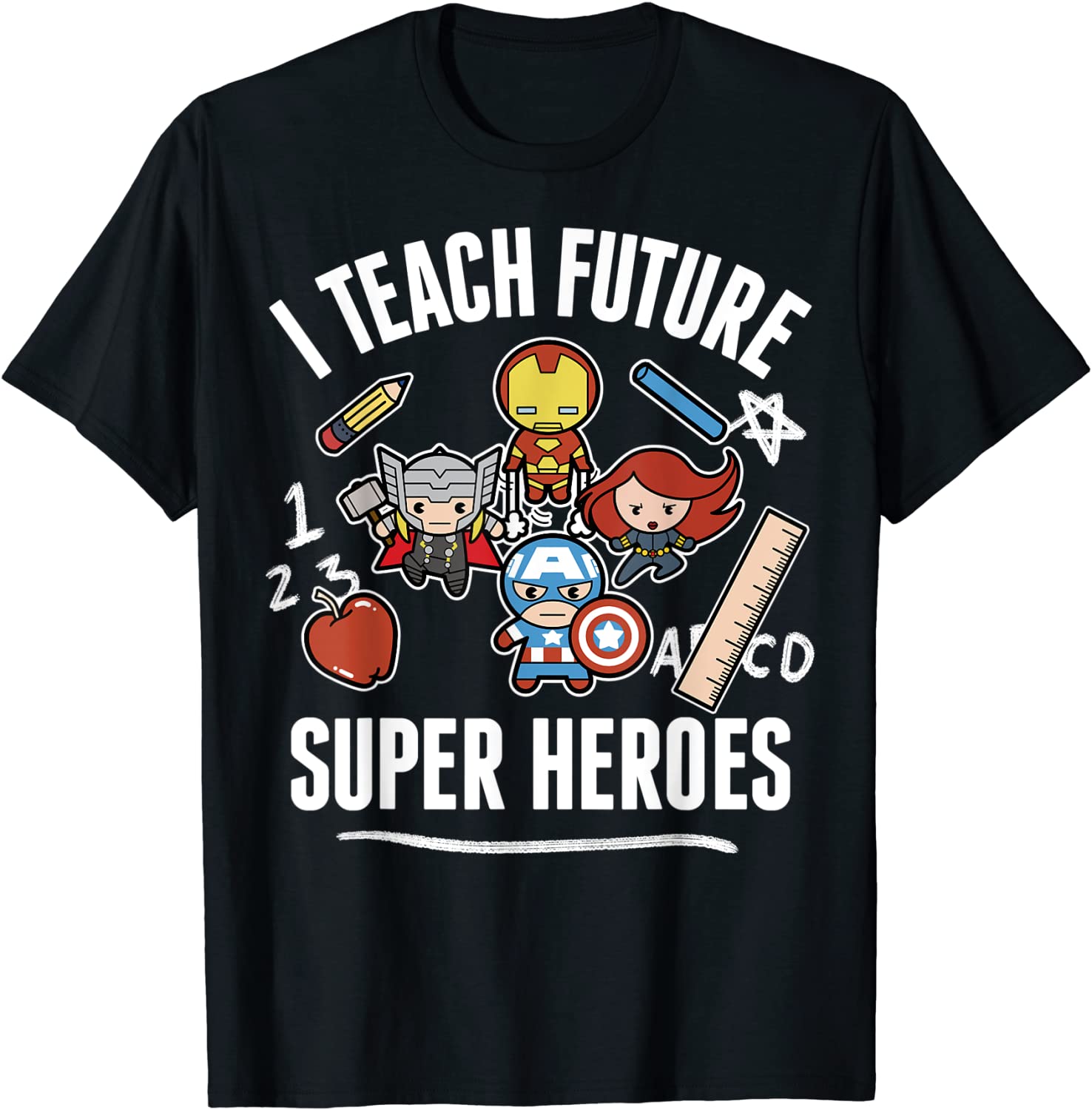Marvel Avengers Classic I Teach Super Heroes Graphic T-Shirt T-Shirt