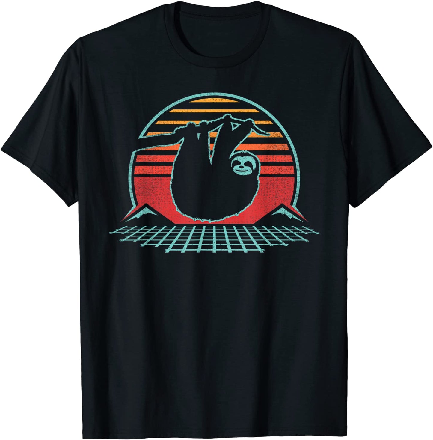 Sloth Retro Vintage 80s Style Zoologist Animal Lover Gift T-Shirt