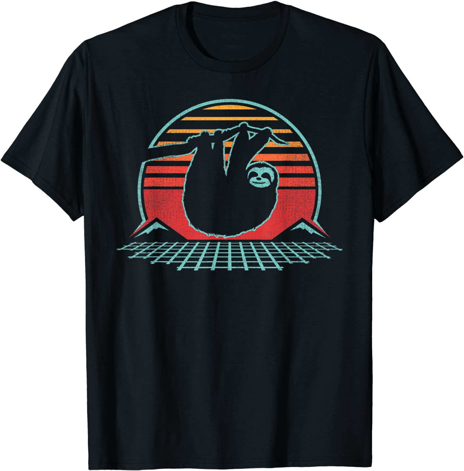 Sloth Retro Vintage 80s Style Zoologist Animal Lover Gift T-Shirt