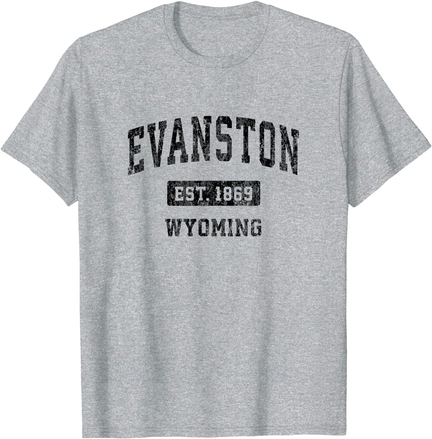 Evanston Wyoming WY Vintage Sports Design Black Design T-Shirt