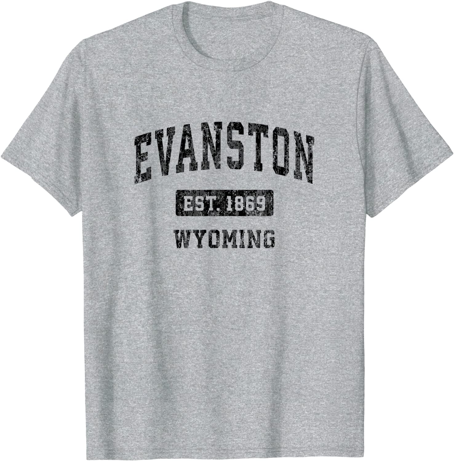 Evanston Wyoming WY Vintage Sports Design Black Design T-Shirt