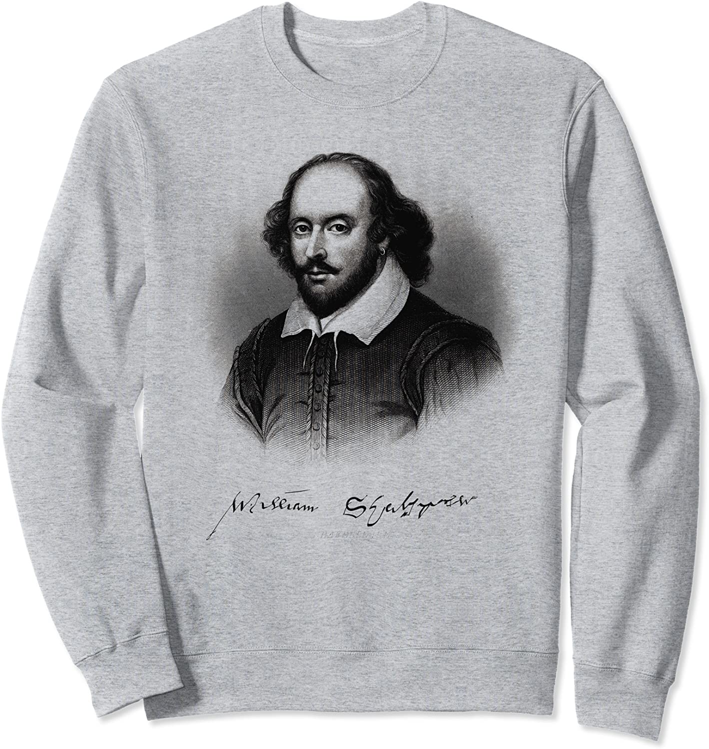 William Shakespeare Face Portrait Print First Folio Author Sweatshirt