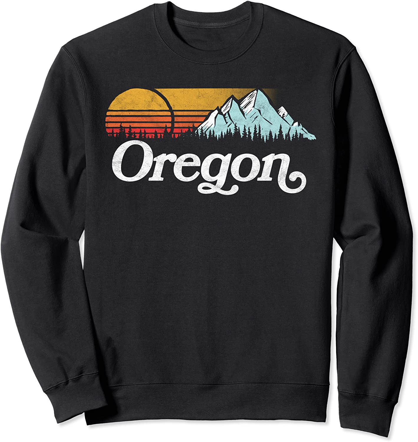 Retro Vibe Oregon Sweatshirt Vintage Mountains Sun Sweatshirt