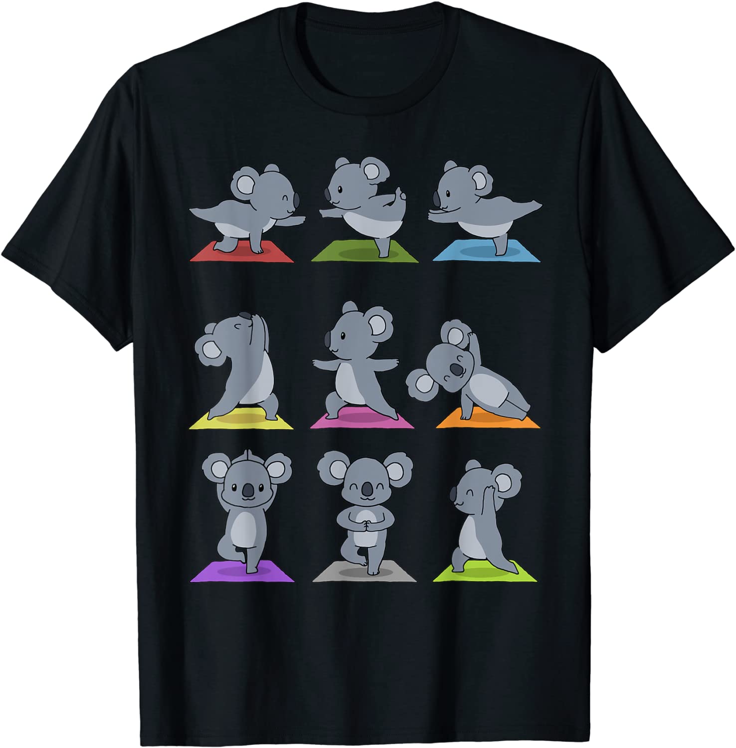 Koala Yoga T-Shirt Funny Koalas In Yoga Poses Sports Tee