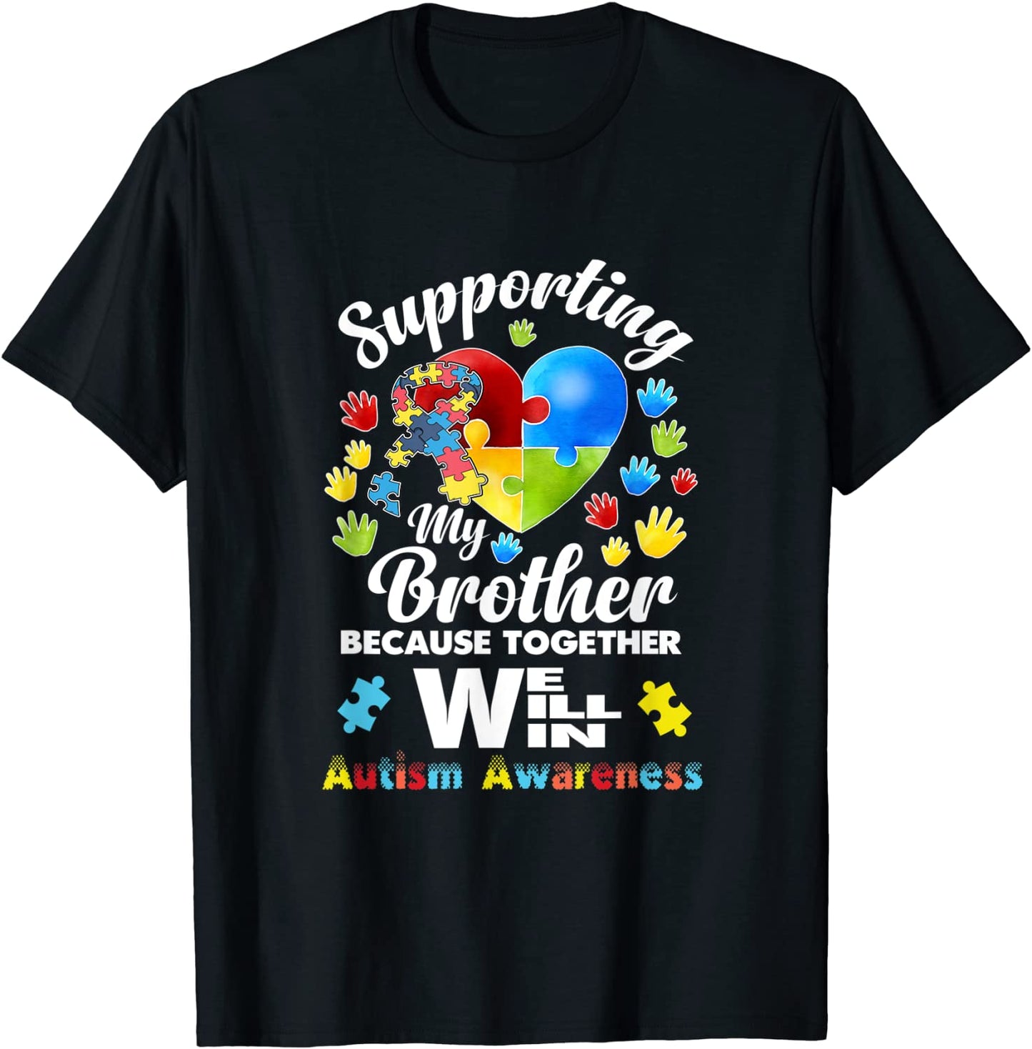 Supporting My Brother Puzzle Autism Awareness Month Shirt T-Shirt