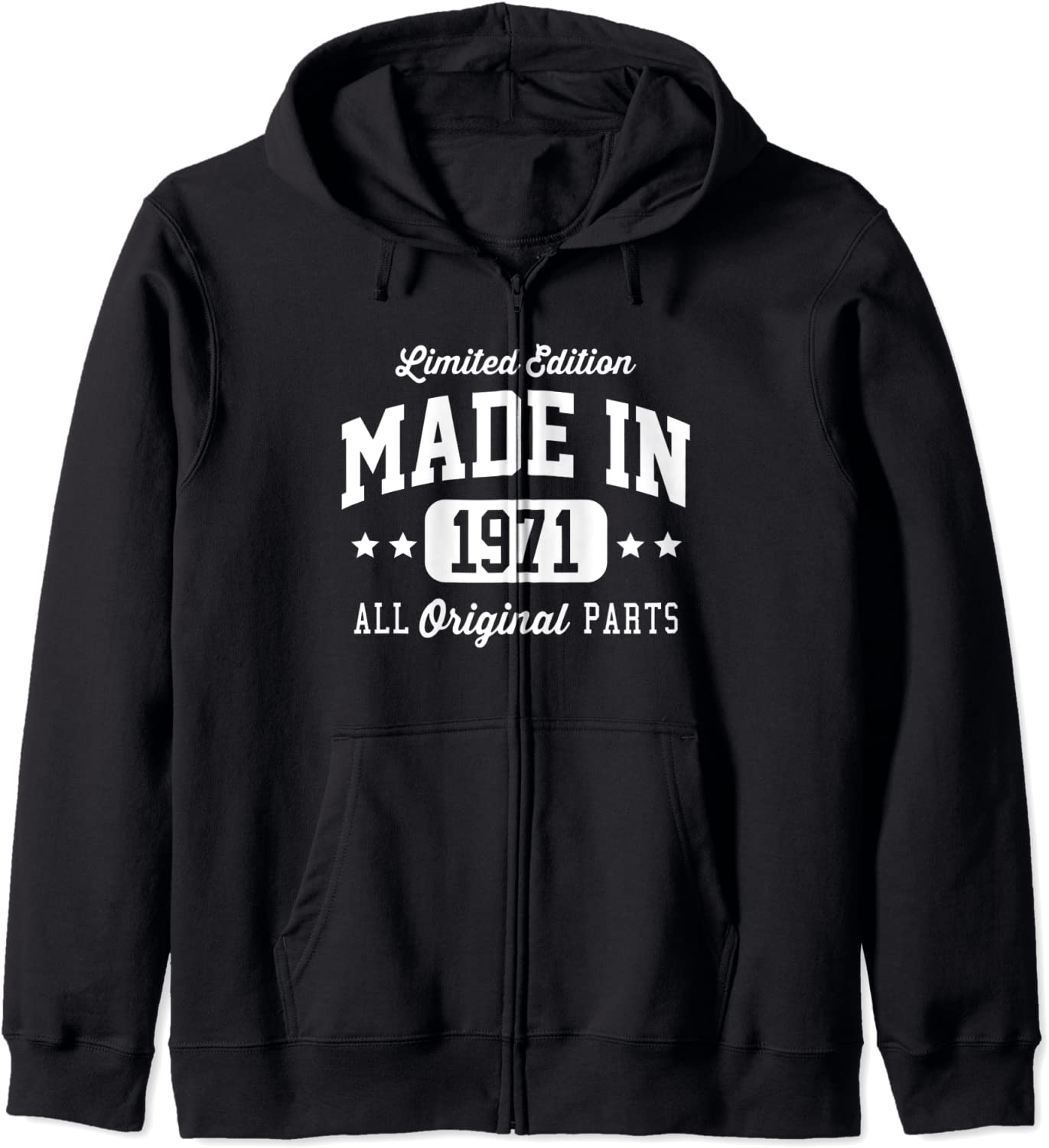 Vintage Made In 1971 Limited Edition Original Parts Dark Hoodie
