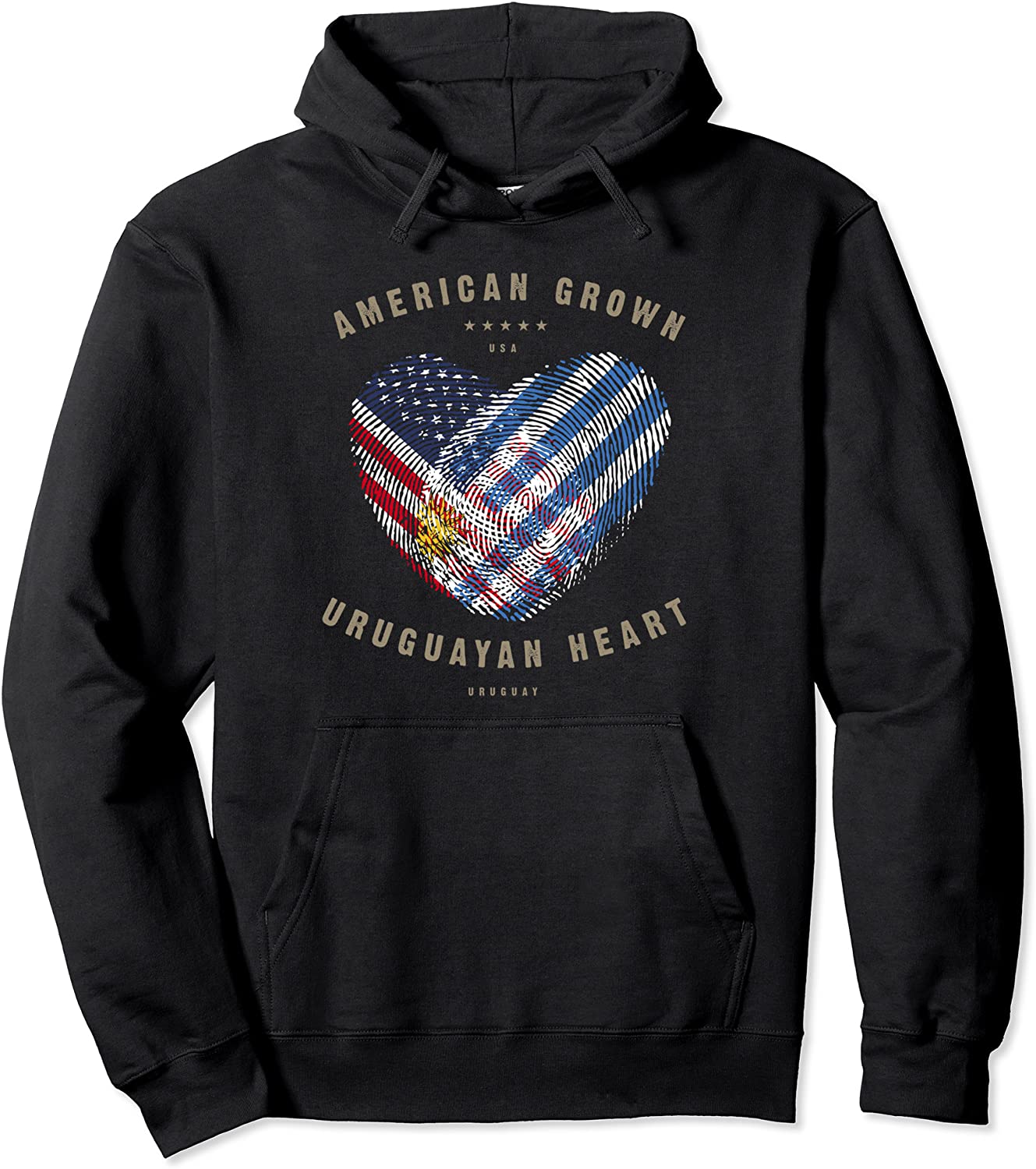 American Grown Uruguayan Heart Love Uruguay Flag Pullover Hoodie