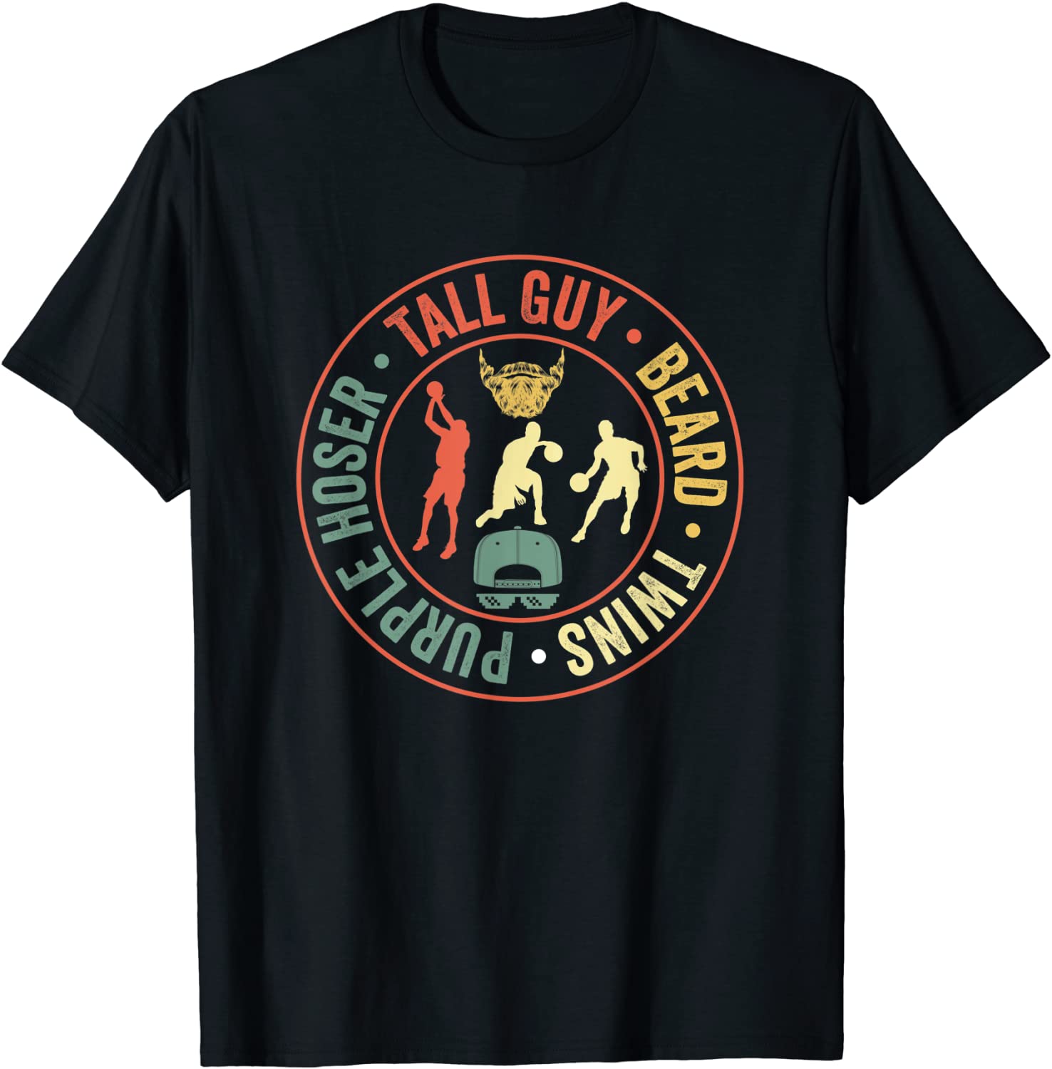 Kids Dude Tall Guy Beard Twins Purple Hoser T-Shirt
