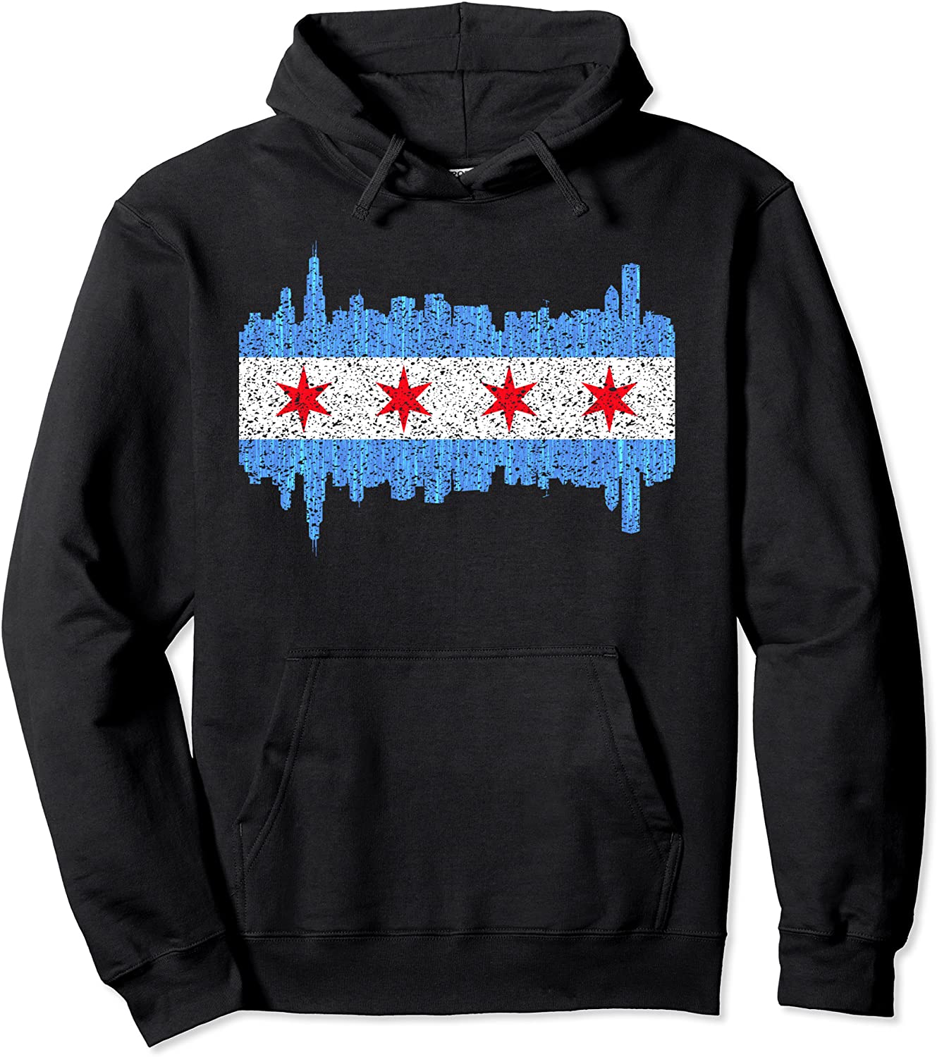 City Of Chicago Hoodie - Chicago City Flag Vintage Hoodie