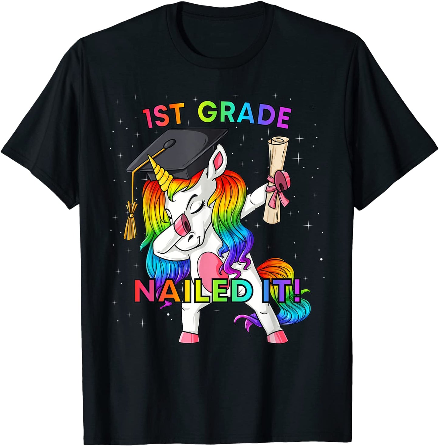 Dabbing Unicorn 1st Grade Nailed It Graduation Girls Kids T-Shirt