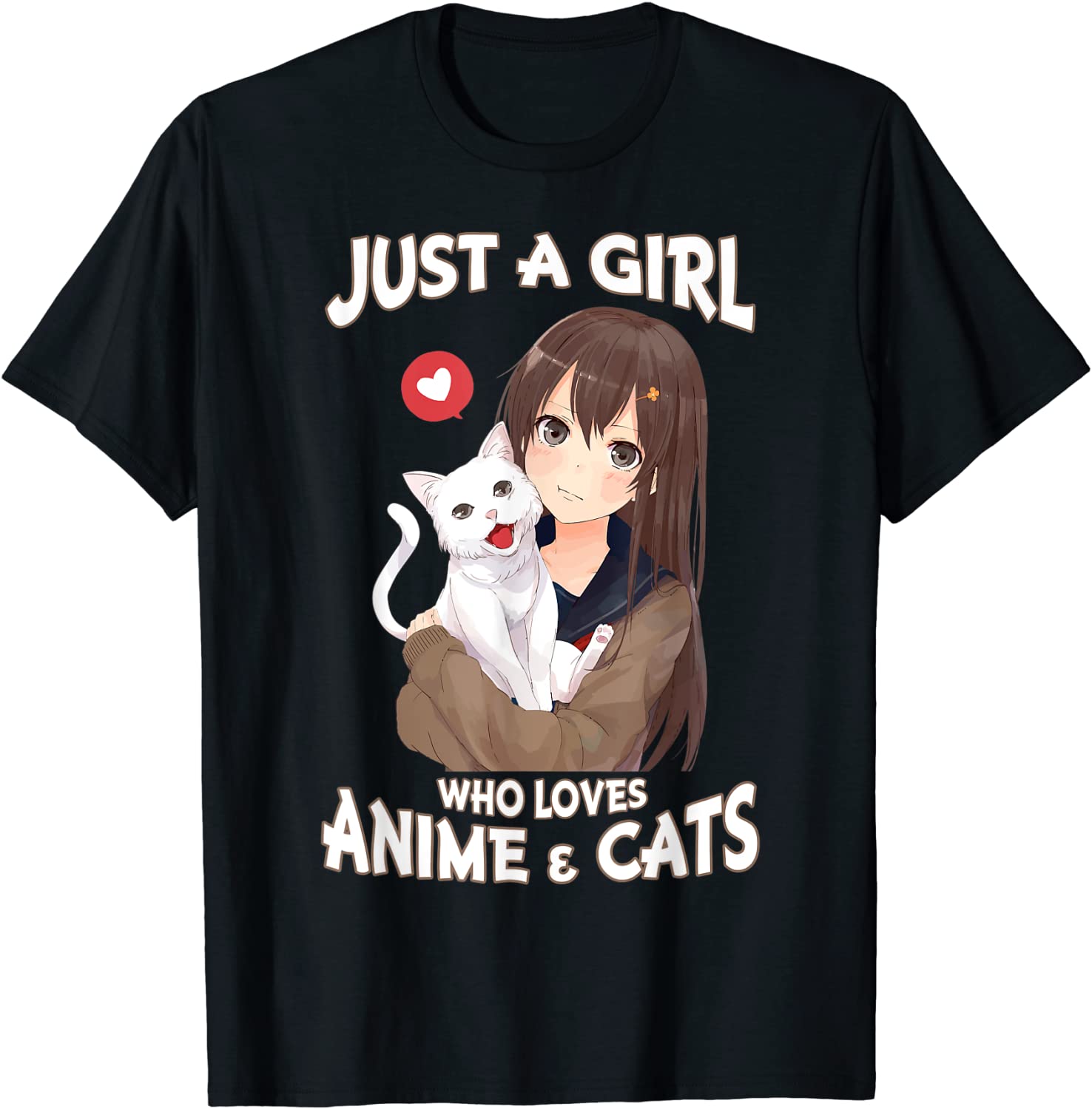 Just A Girl Who Loves Anime Cats Cute Gifts for Teen Girls T-Shirt