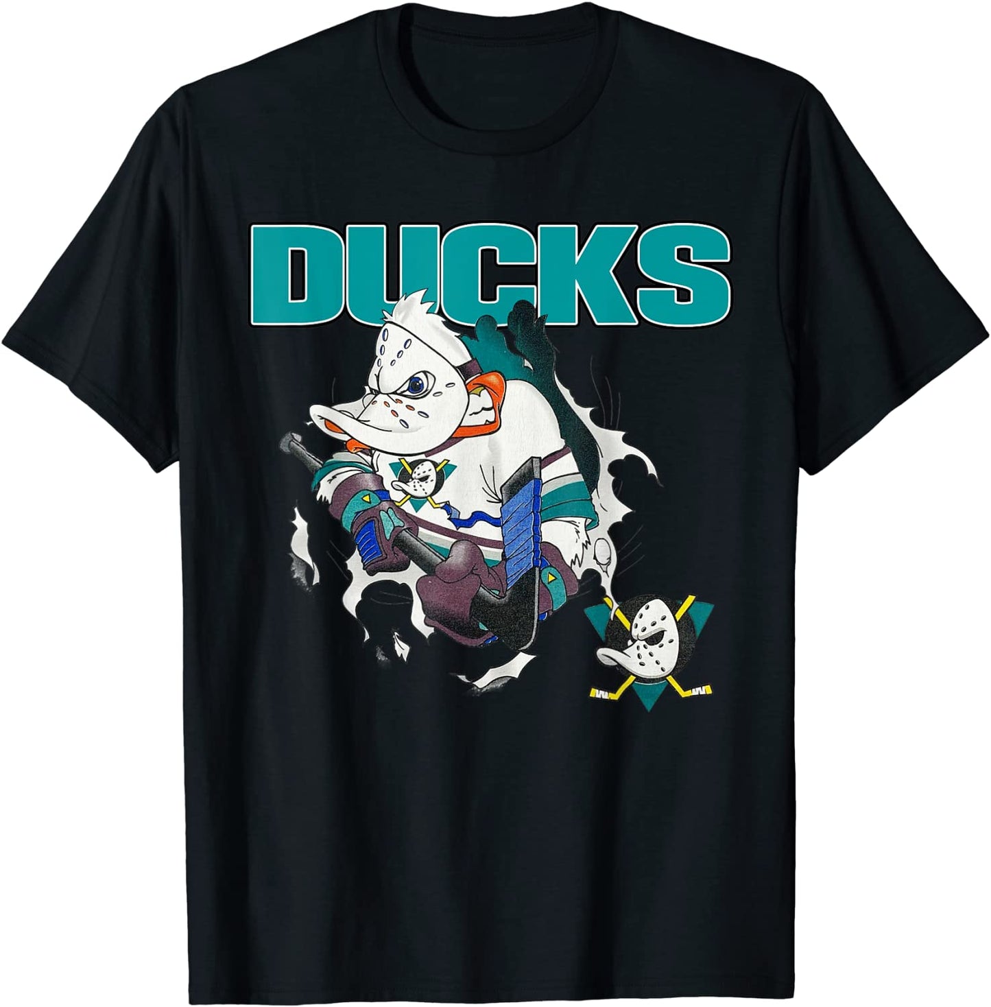 Vintage Ducks Arts Mighty Of Anaheim Hockey Vaporwave Sports T-Shirt