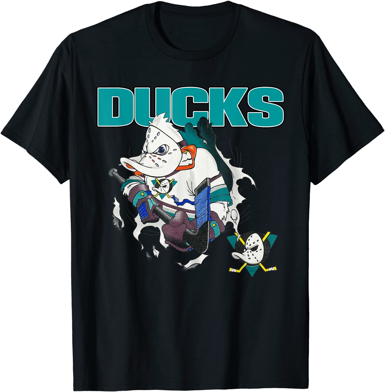 Vintage Ducks Arts Mighty Of Anaheim Hockey Vaporwave Sports T-Shirt