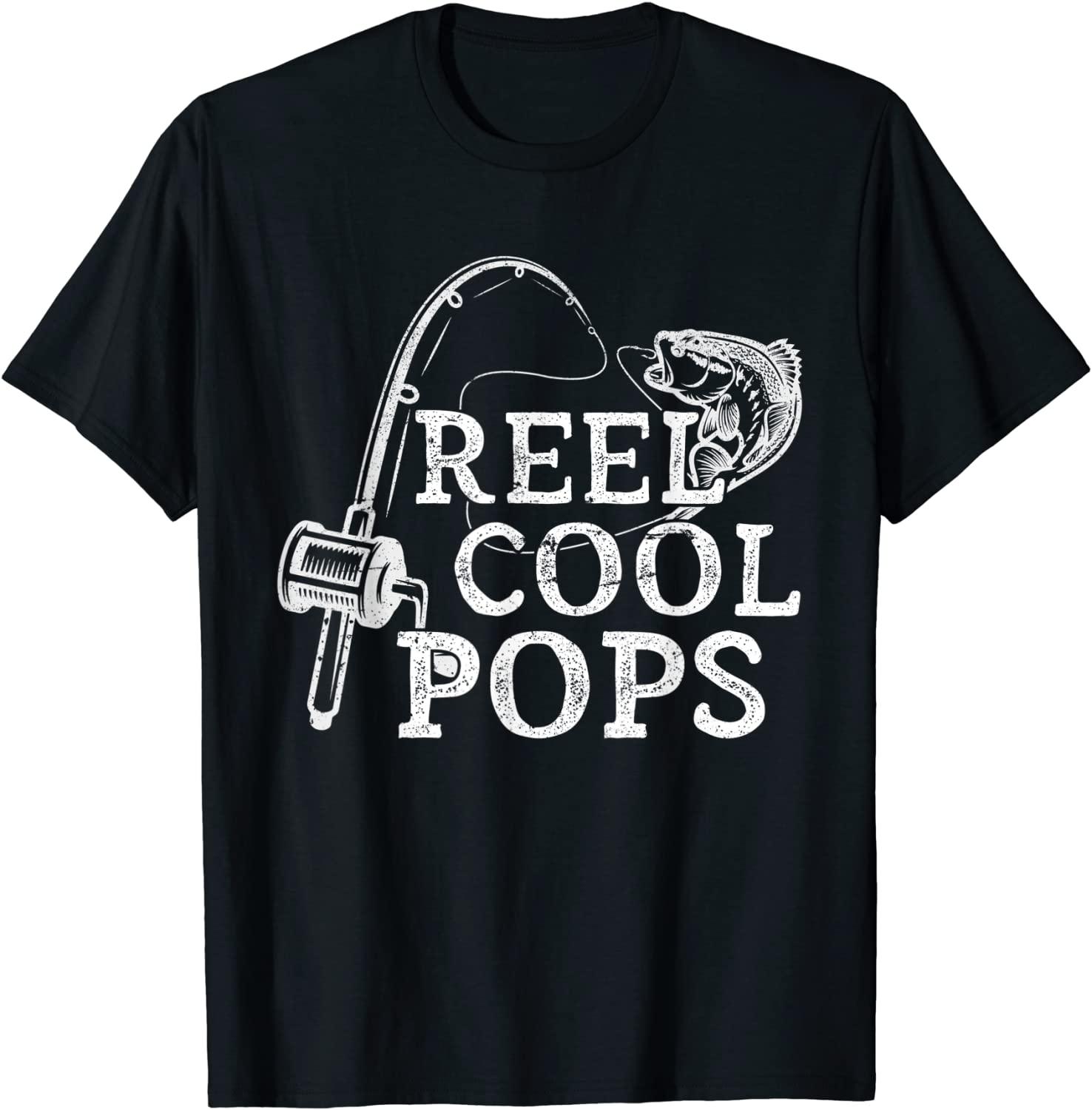 Mens Vintage Reel Cool Pops Fishing Gift For Dad or Grandpa T-Shirt