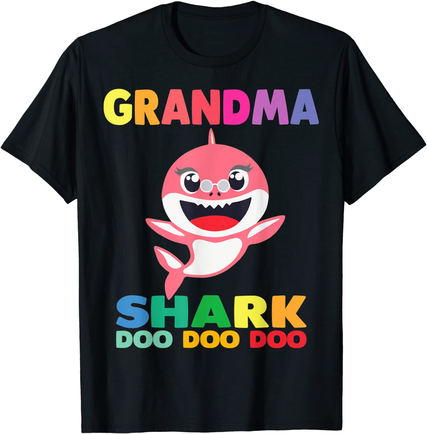 Grandma Shark T-Shirt Doo Doo Grandpa Mommy Daddy Tee T-Shirt