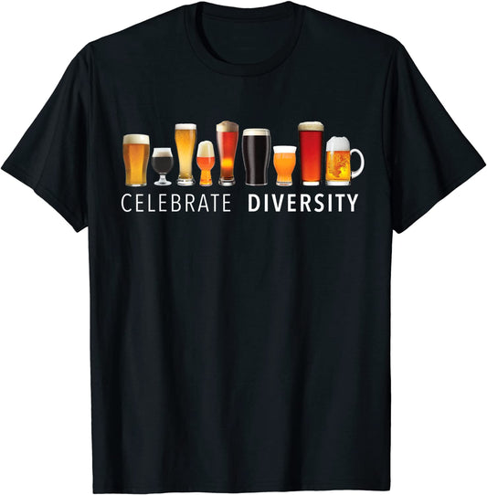 Celebrate Diversity Craft Beer Drinking T-Shirt T-Shirt
