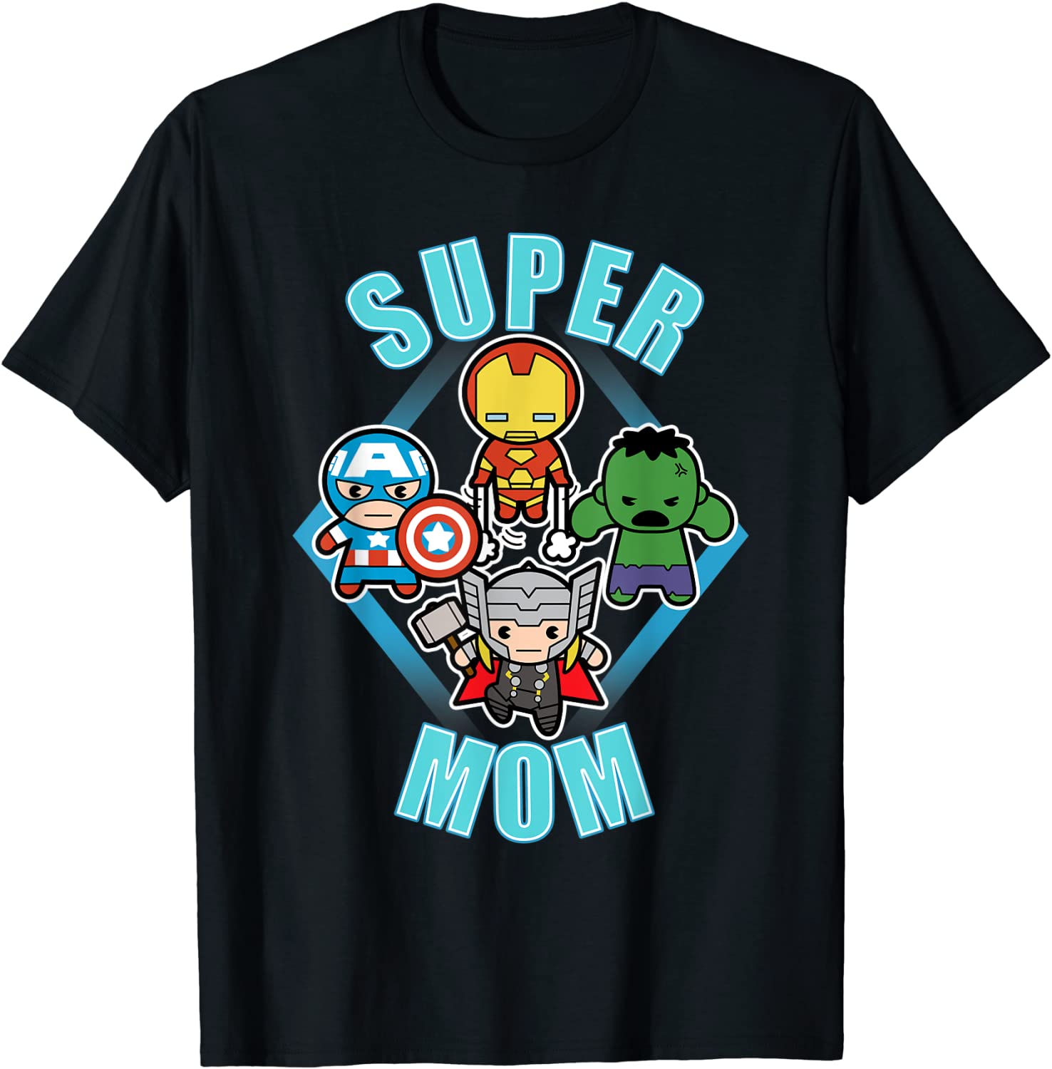 Marvel Mothers Day Kawaii Team Super Mom Graphic T-Shirt