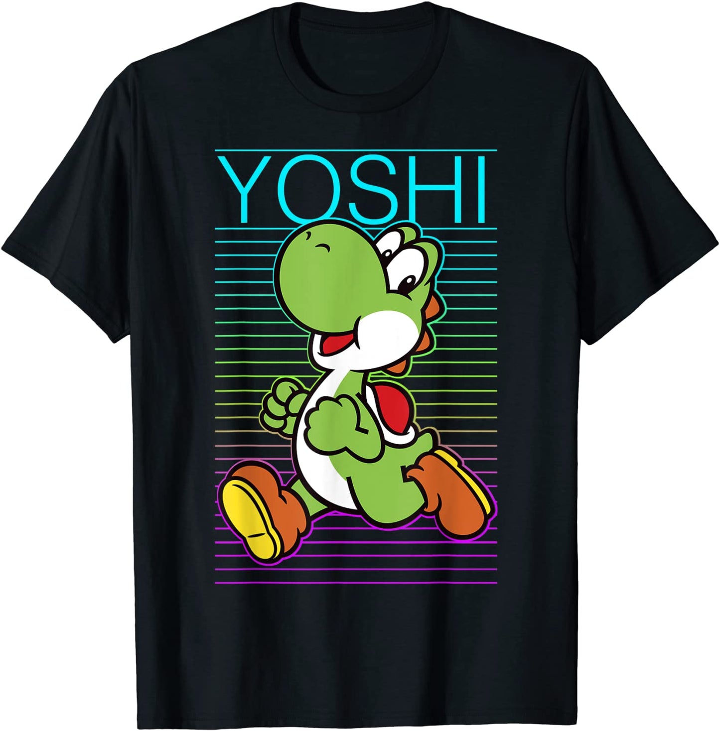 Super Mario Yoshi Retro Gradient Fade Poster T-Shirt