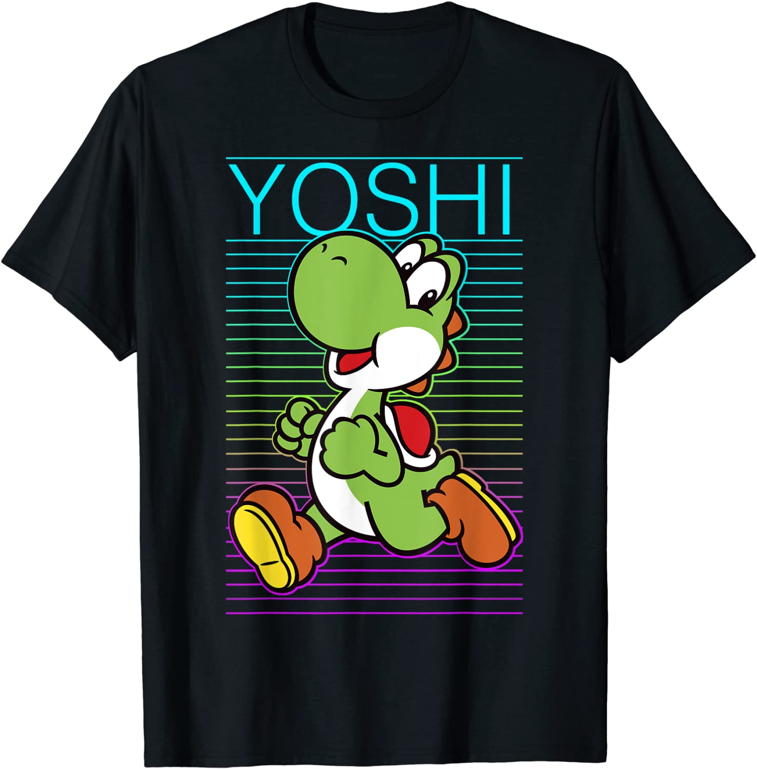 Super Mario Yoshi Retro Gradient Fade Poster T-Shirt