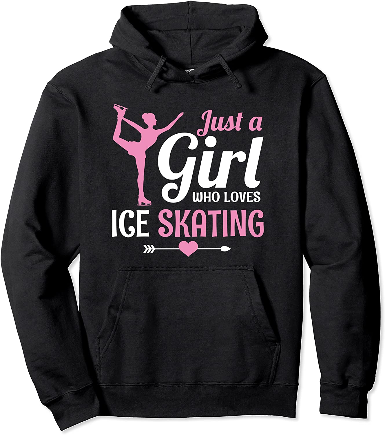 Just A Girl Who Loves Ice Skating Figure Skate Skater Gift Pullover Hoodie