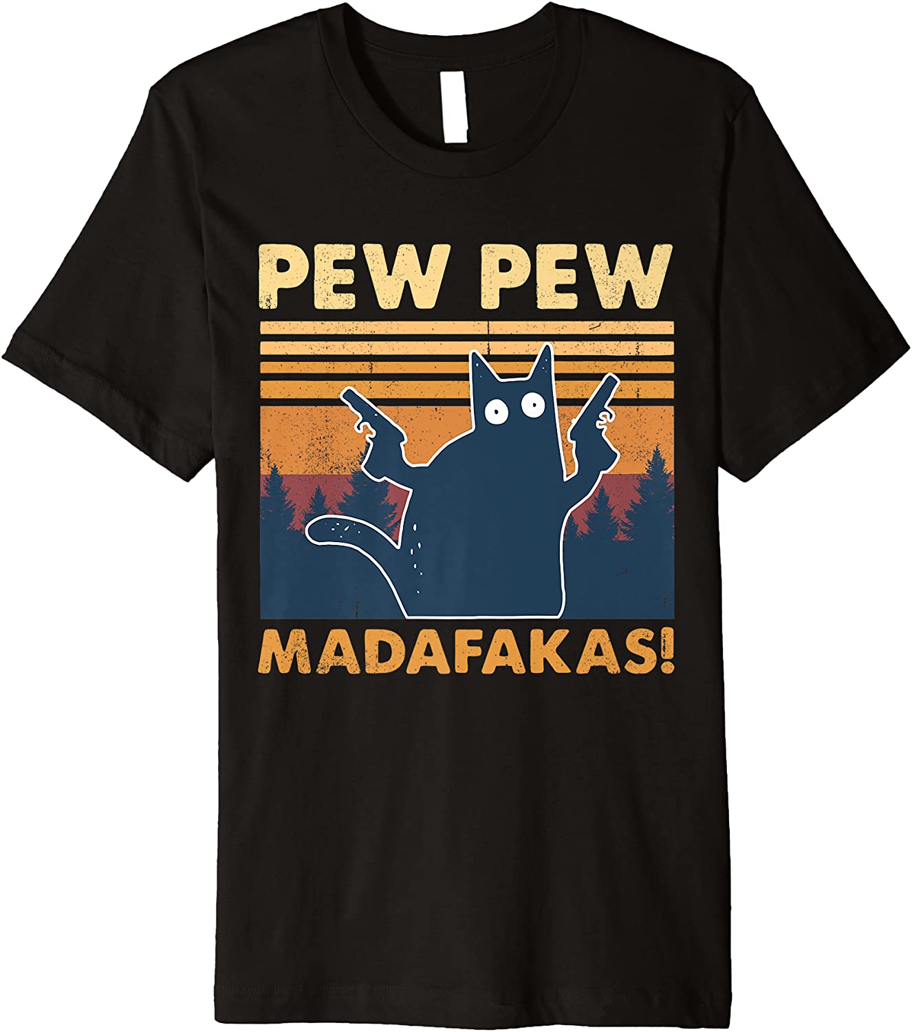 Vintage PewPewPew Mada-fakas T-Shirt Crazy Pew Cat Premium T-Shirt