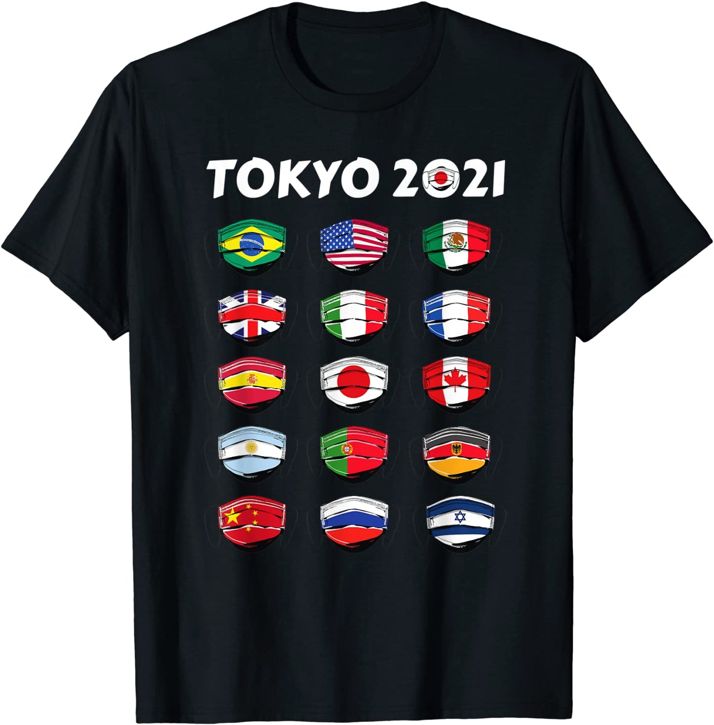 Japan 2021 Olympics Shirts World Countries Flags Face Masks T-Shirt