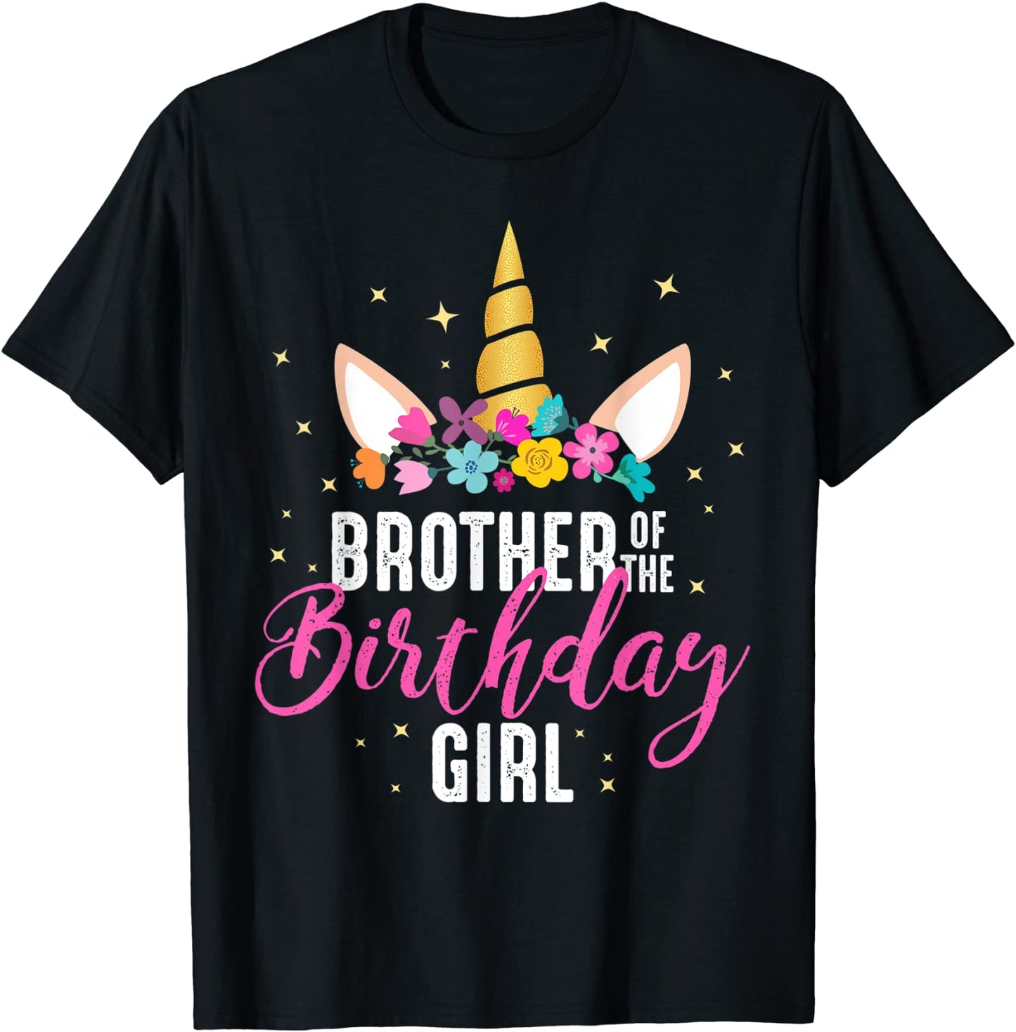 Brother Of The Birthday Girl Sibling Gift Unicorn Birthday T-Shirt