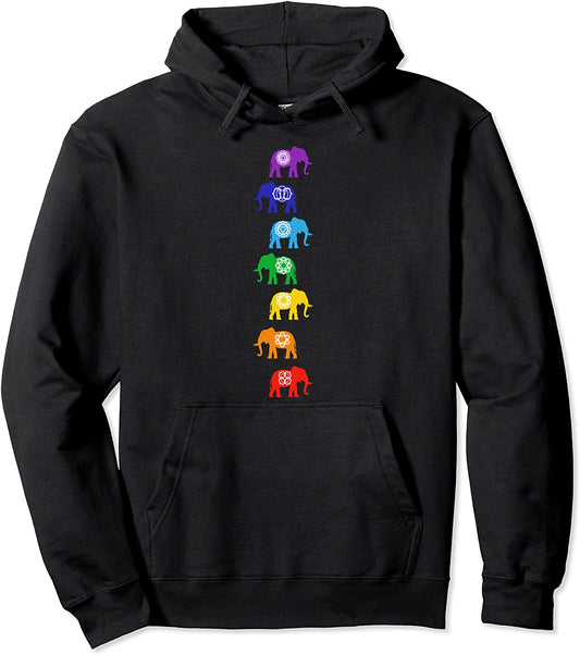 Chakra Elephant Meditation Reiki Animal Lover Yoga Gift Pullover Hoodie
