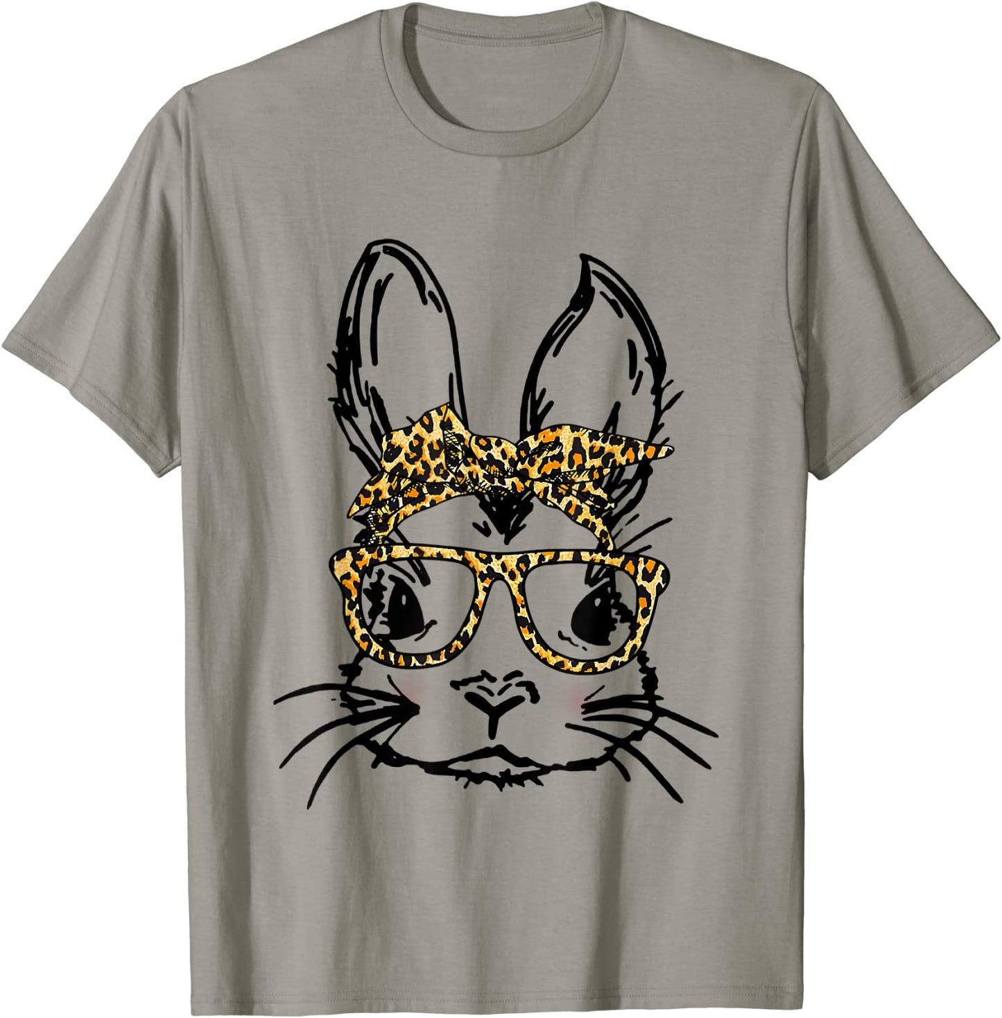 Funny Cute Bunny Wearing Glasses Leopard Easter Day T-Shirt