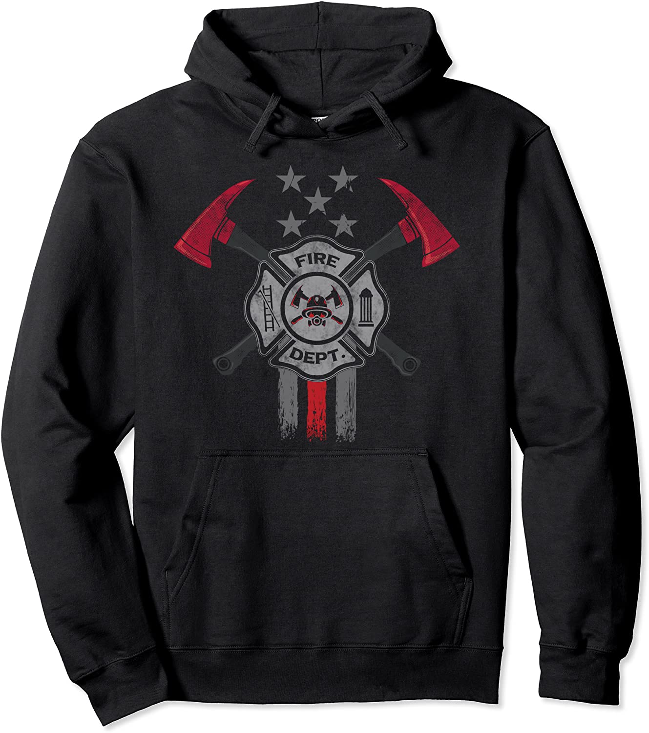 Firefighter Hoodie Thin Red Line Gift for Dad