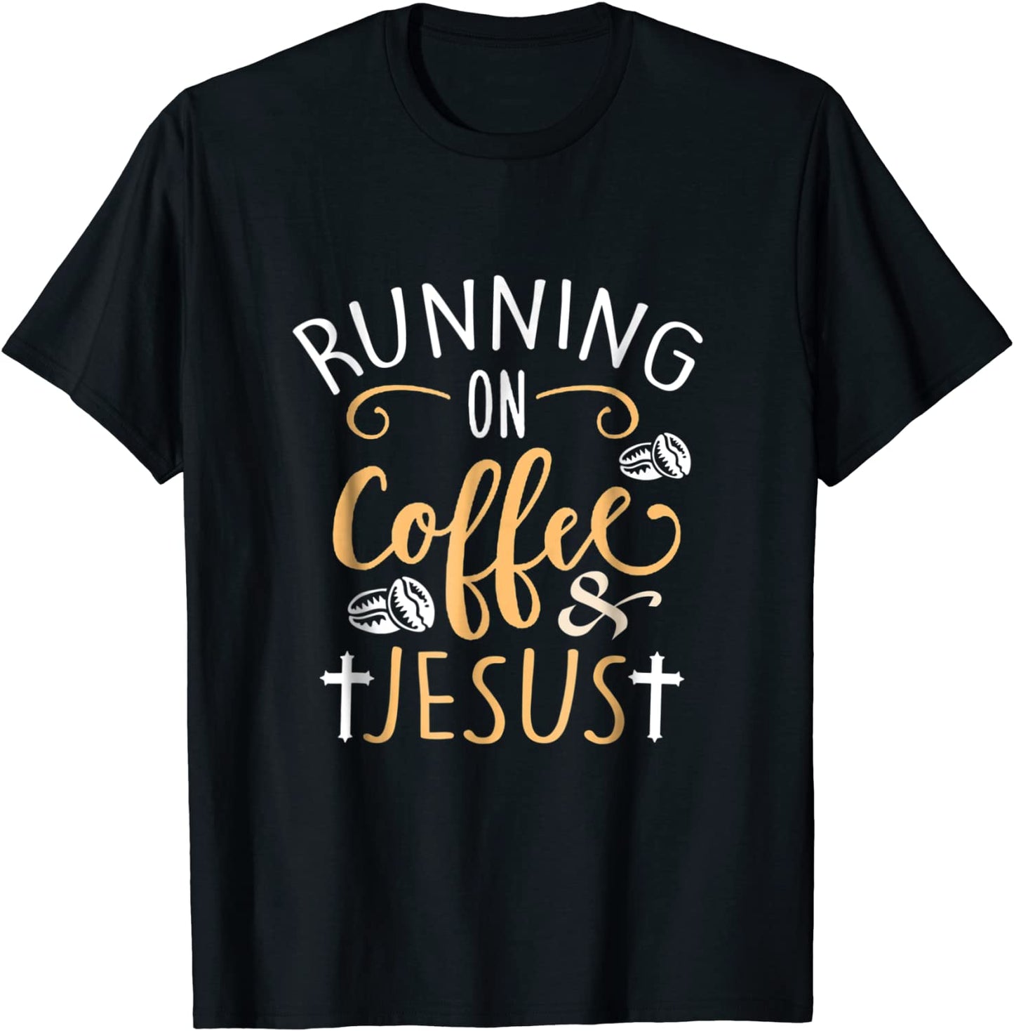 Running on Coffee and Jesus T-Shirt Fun Sport Christian Tee