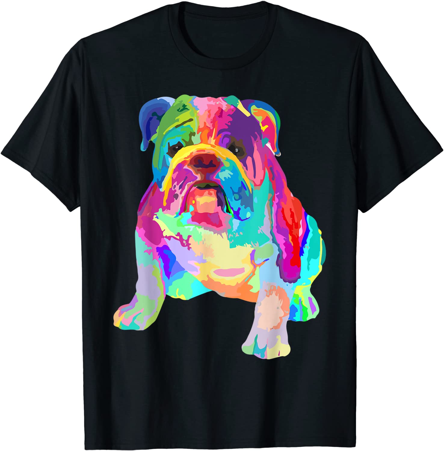 Dog Lover Gifts Womens Colorful Cool English Bulldog Mens T-Shirt