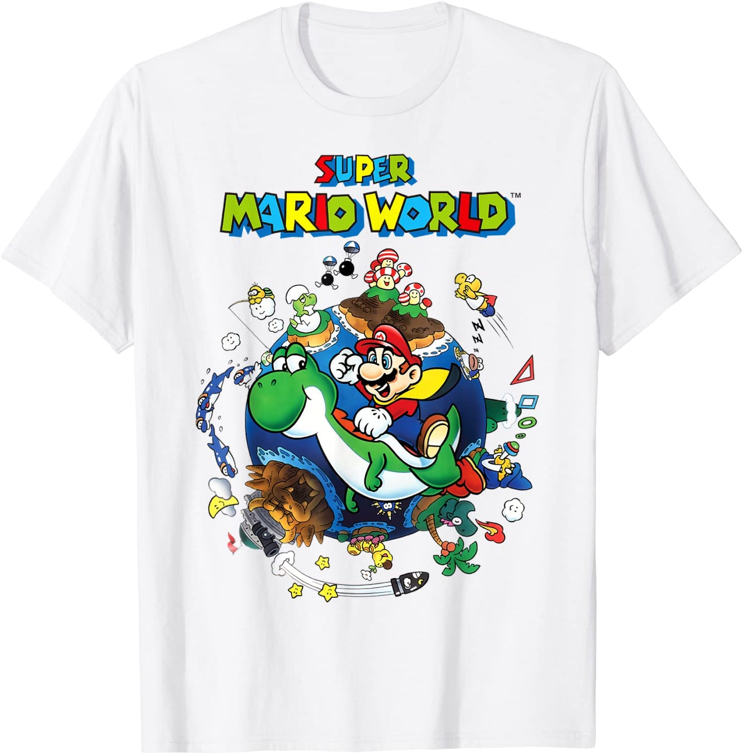 Super Mario World Yoshi Mario Around The World T-Shirt